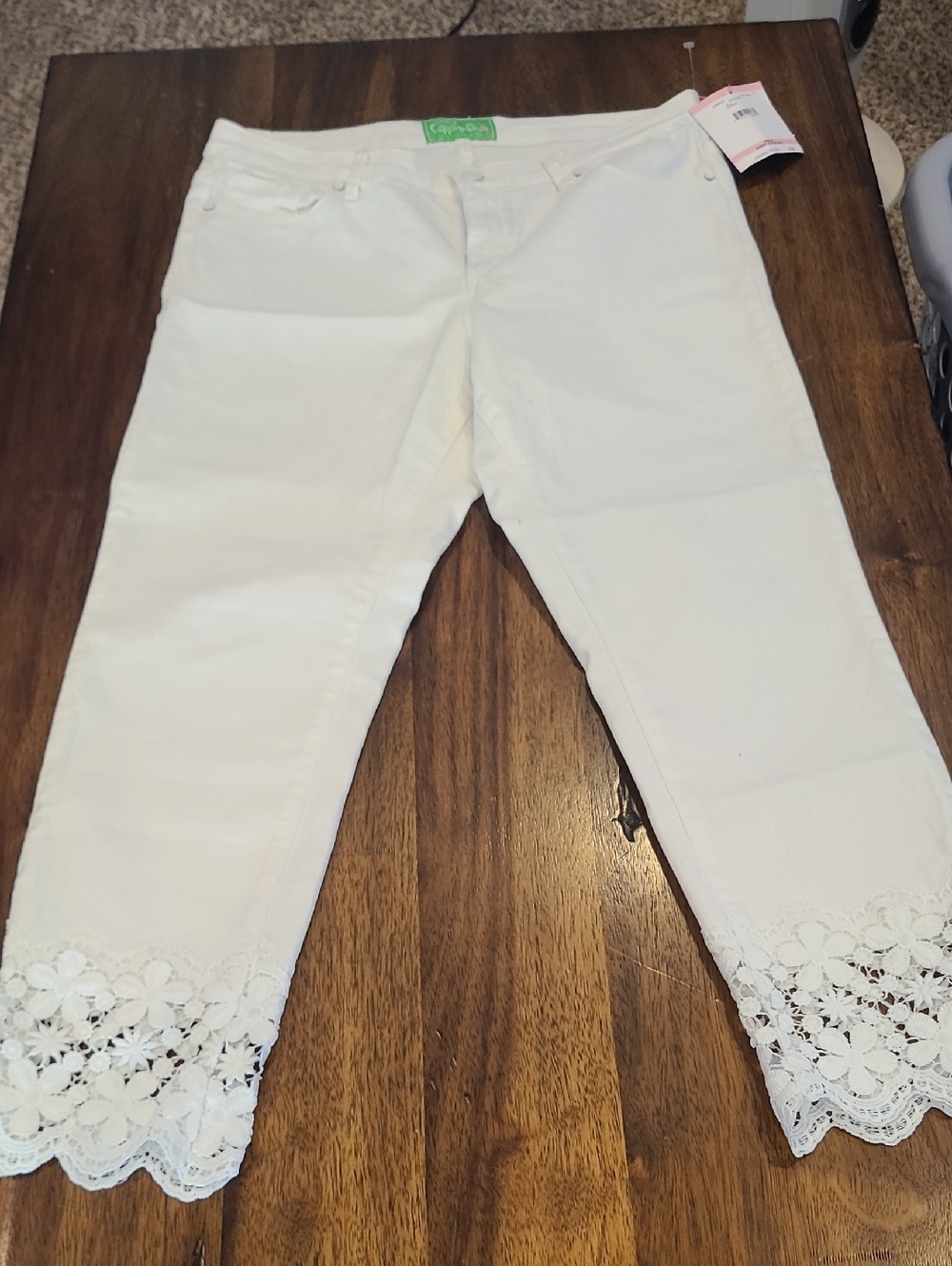 Cappagallo Women Jeans Size 10 Lace Details.  New
